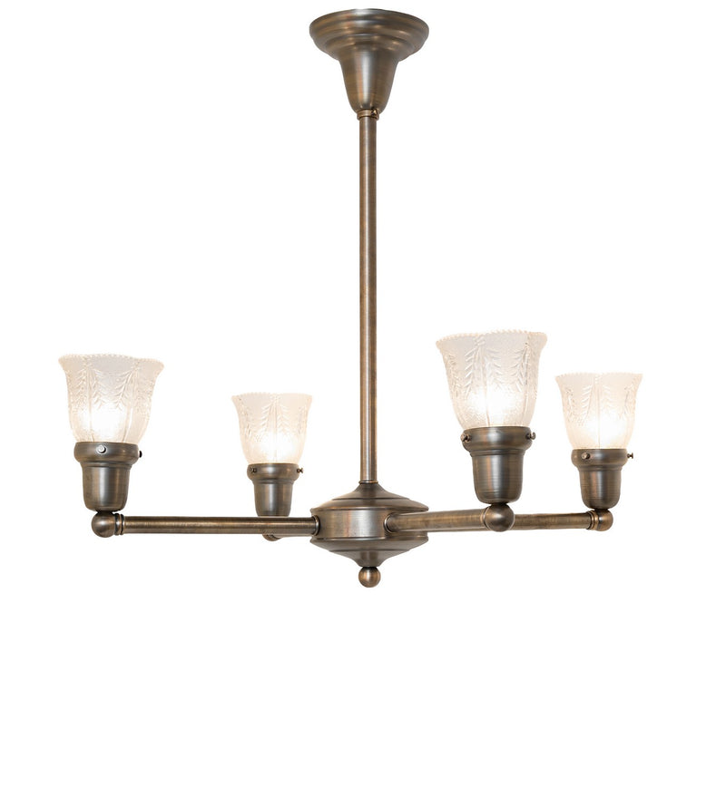 Meyda Tiffany 295175 Four Light Chandelier, Antique Brass