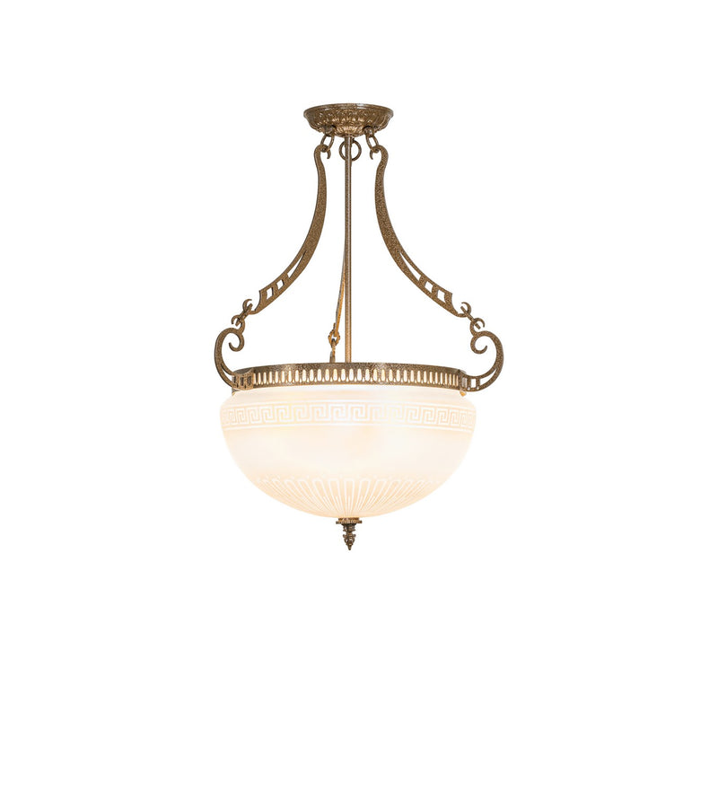 Meyda Tiffany 296466 Three Light Semi-Flush Mount, Nu Gold