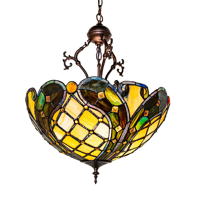 Meyda Tiffany 296918 Three Light Pendant, Mahogany Bronze
