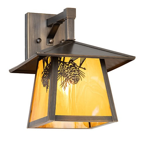 Meyda Tiffany 297247 One Light Wall Sconce, Hi-Lited Craftsman Brown