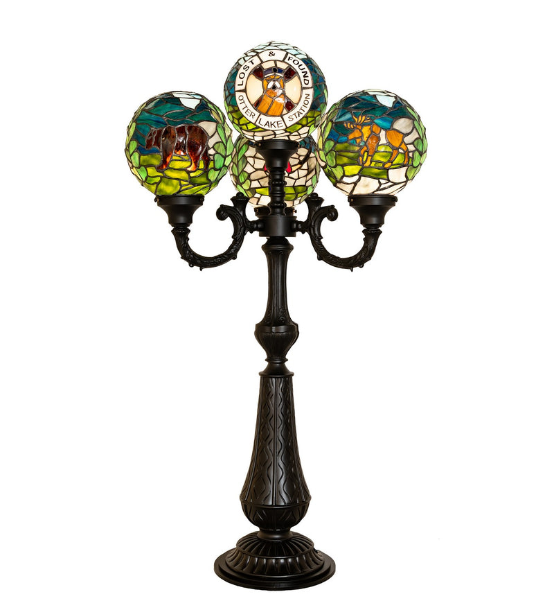 Meyda Tiffany 297561 Four Light Table Lamp, Solar Black