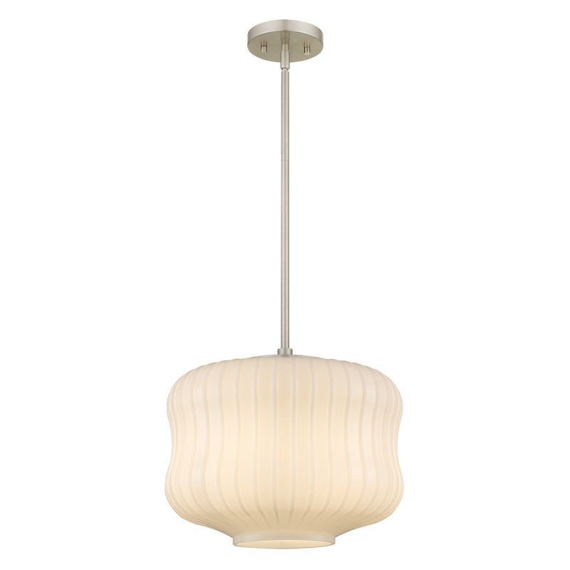 Quoizel CARA1814BN One Light Pendant, Brushed Nickel