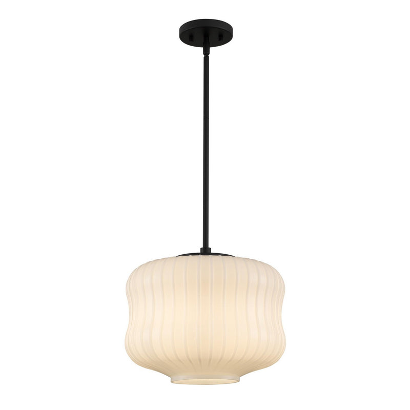 Quoizel CARA1814MBK One Light Pendant, Matte Black