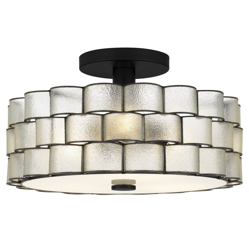 Quoizel RORY1716MBK Three Light Semi-Flush Mount, Matte Black