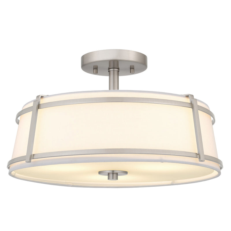 Quoizel SLN1716BN Three Light Semi-Flush Mount, Brushed Nickel