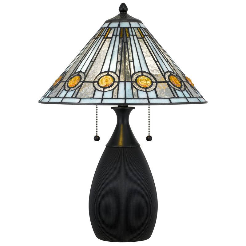 Quoizel TF6840MBK Two Light Table Lamp, Matte Black