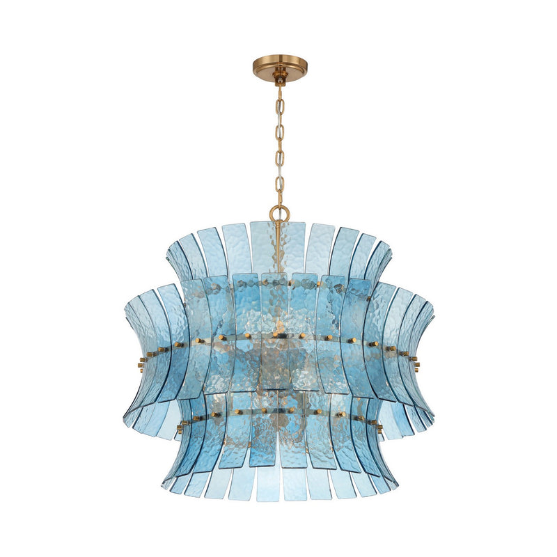 Crystorama ABI-2005-AG-BL Eight Light Chandelier, Aged Brass
