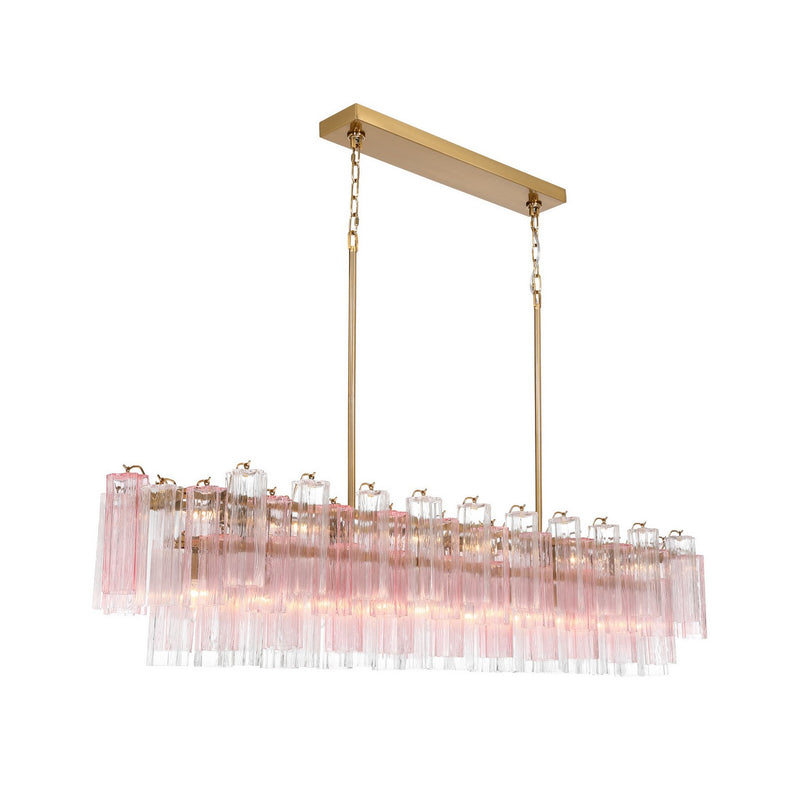 Crystorama ADD-337-AG-SP 16 Light Linear Chandelier, Aged Brass