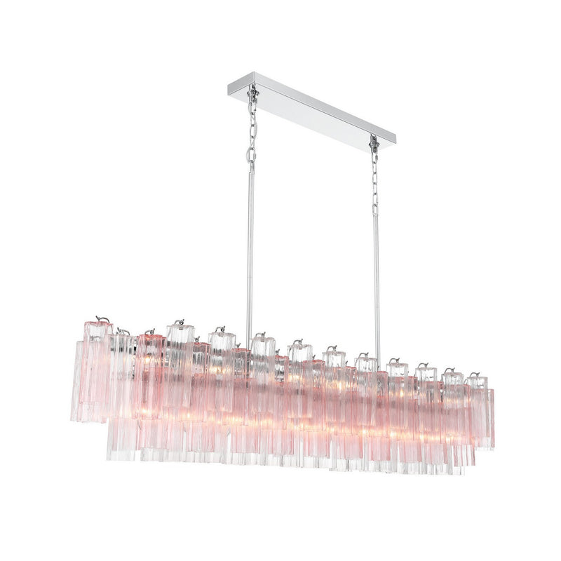 Crystorama ADD-337-CH-SP 16 Light Linear Chandelier, Polished Chrome