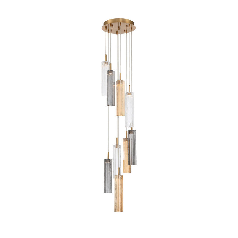 Crystorama ADD-405-AG-AU LED Pendant, Aged Brass
