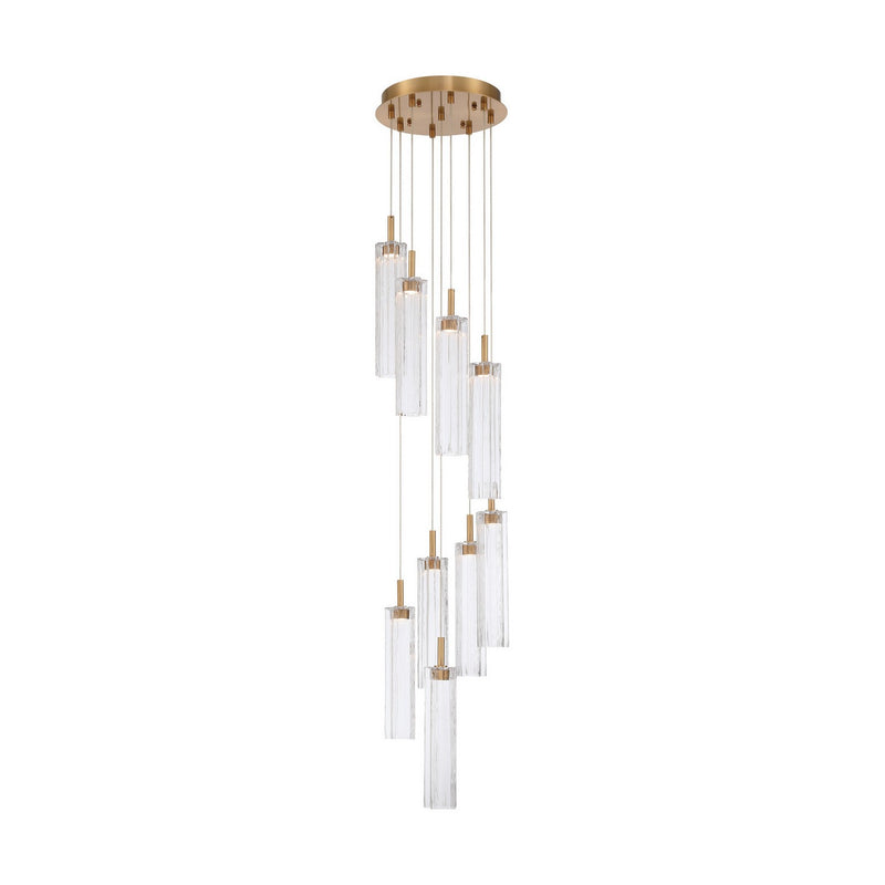 Crystorama ADD-405-AG-CL LED Pendant, Aged Brass