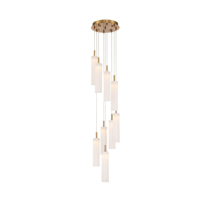 Crystorama ADD-405-AG-WH LED Pendant, Aged Brass