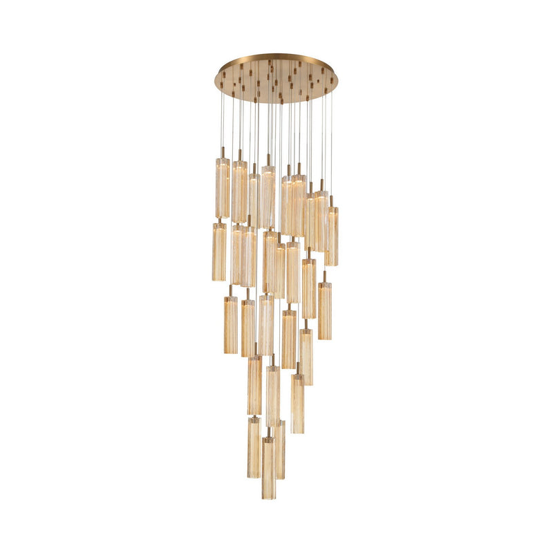 Crystorama ADD-415-AG-AM LED Pendant, Aged Brass