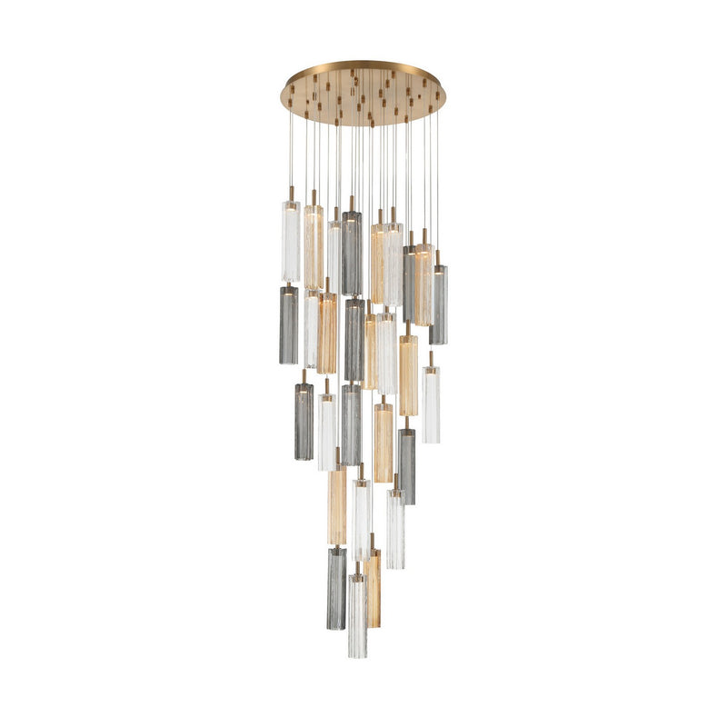 Crystorama ADD-415-AG-AU LED Pendant, Aged Brass