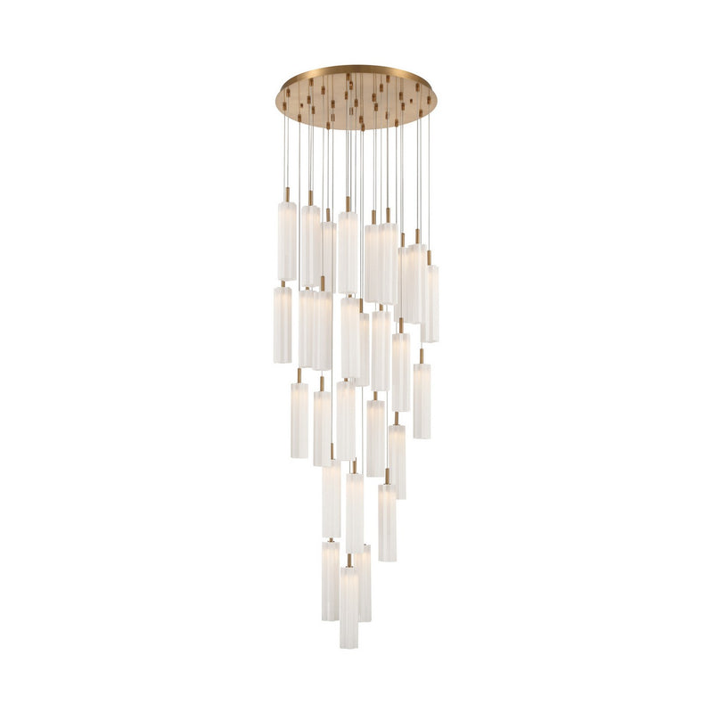 Crystorama ADD-415-AG-WH LED Pendant, Aged Brass