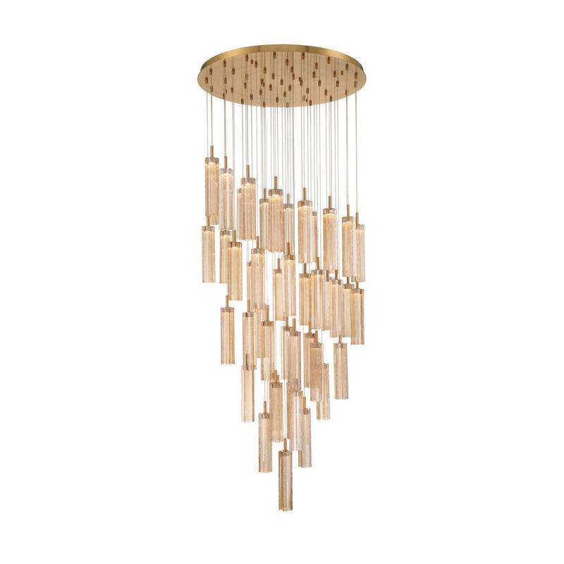Crystorama ADD-423-AG-AM LED Pendant, Aged Brass