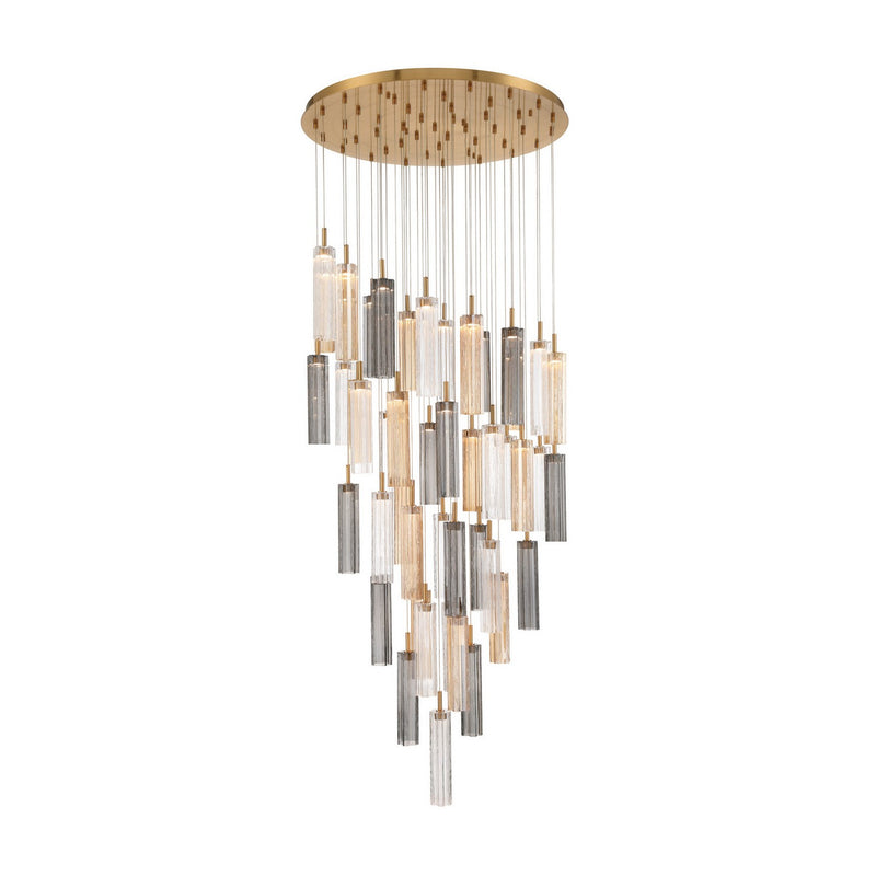 Crystorama ADD-423-AG-AU LED Pendant, Aged Brass