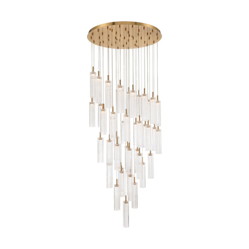 Crystorama ADD-423-AG-CL LED Pendant, Aged Brass