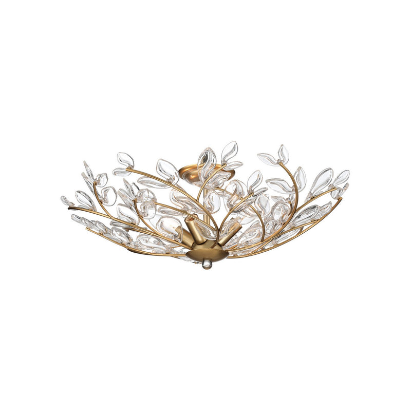 Crystorama BGT-330-SG-CL Four Light Semi Flush Mount, Soft Gold