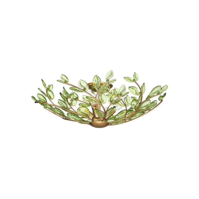 Crystorama BGT-330-SG-GR Four Light Semi Flush Mount, Soft Gold