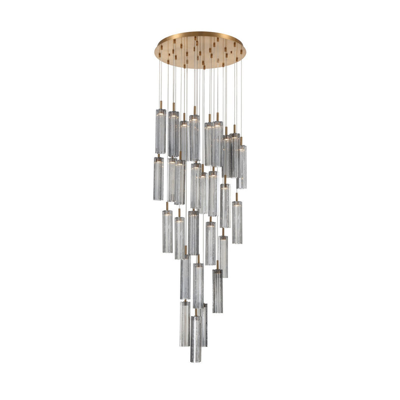 Crystorama ADD-415-AG-SM LED Pendant, Aged Brass