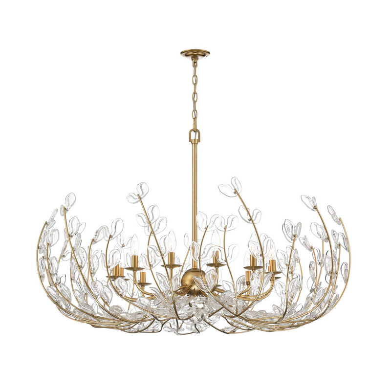 Crystorama BGT-339-SG-CL 12 Light Chandelier, Soft Gold