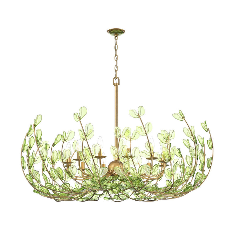 Crystorama BGT-339-SG-GR 12 Light Chandelier, Soft Gold