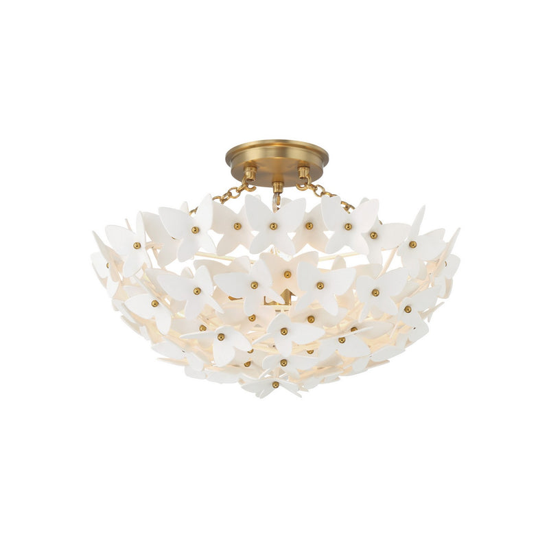 Crystorama KLN-5200-LG Three Light Semi Flush Mount, Luxe Gold