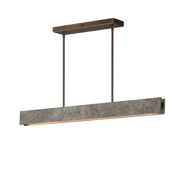ET2 E26266-TTVBZ LED Linear Pendant, Titanium Travertine / Bronze