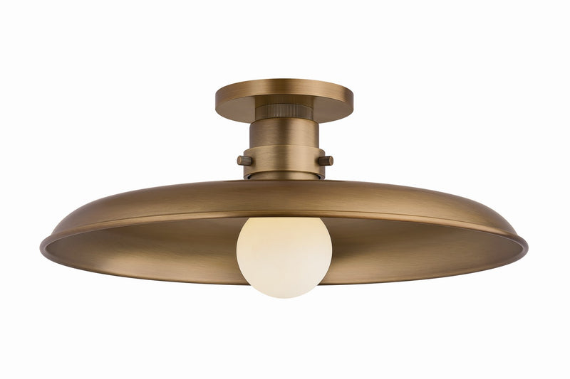 Troy Lighting C3216-PBR One Light Flush Mount, Patina Brass