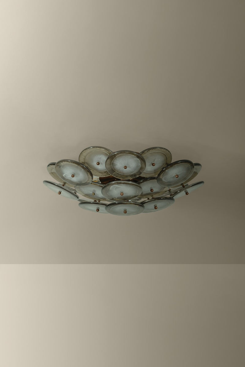Troy Lighting C5220-PBR Four Light Flush Mount, Patina Brass
