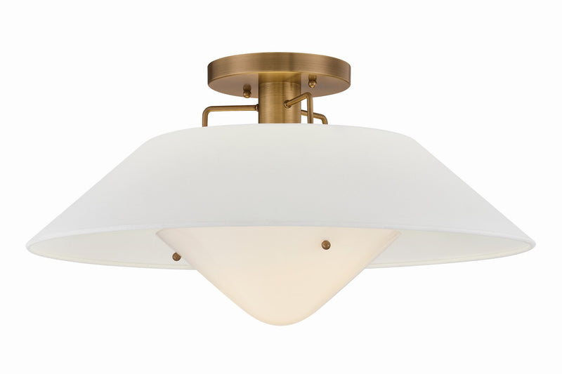 Troy Lighting C8422-PBR One Light Semi Flush Mount, Patina Brass