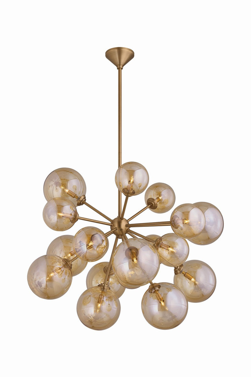 Troy Lighting F1039-PBR 18 Light Chandelier, Patina Brass