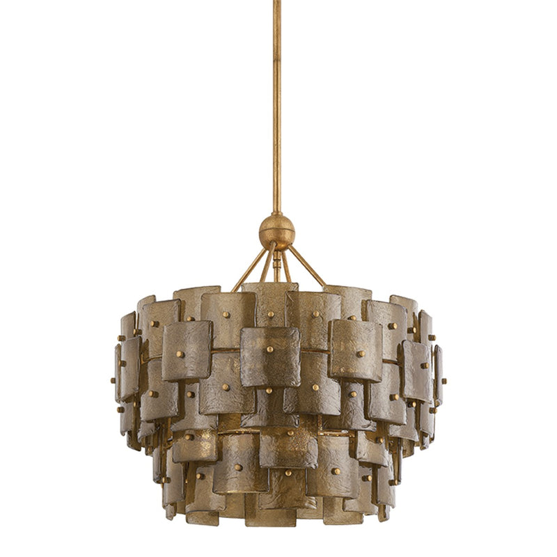 Troy Lighting F2124-PGL Six Light Chandelier, Patina Gold Leaf