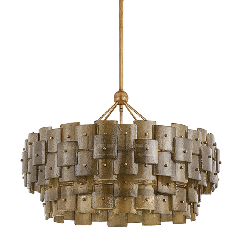 Troy Lighting F2136-PGL Eight Light Chandelier, Patina Gold Leaf