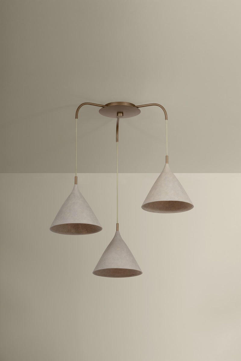 Troy Lighting F2230-PBR/LWP Three Light Chandelier, Patina Brass