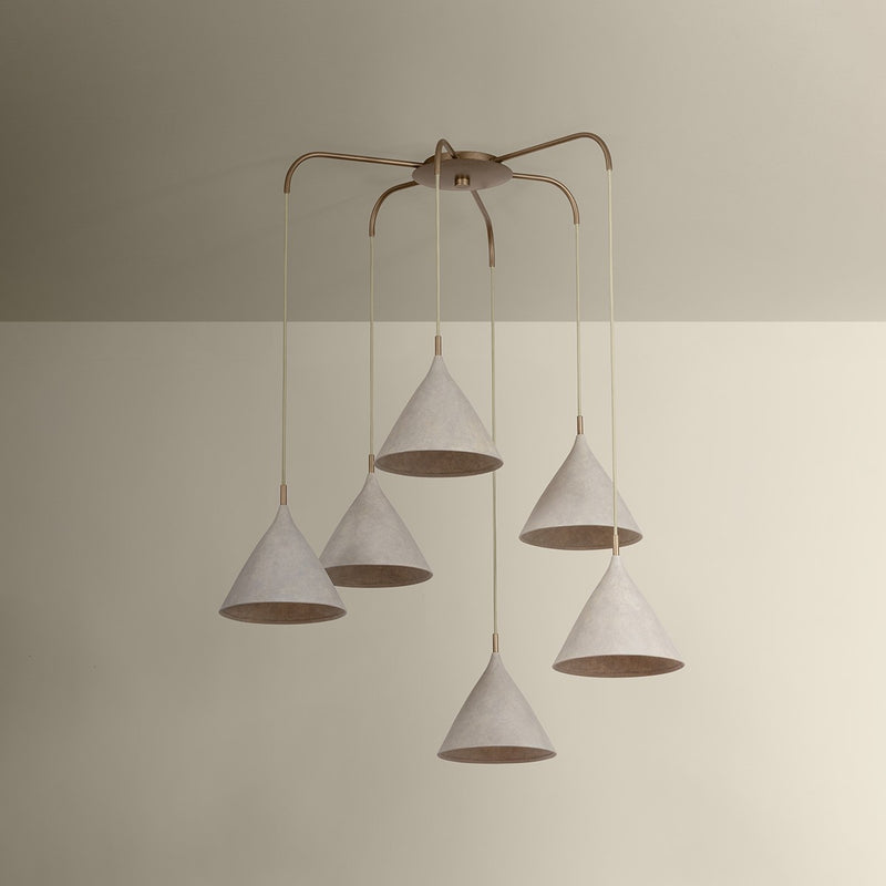 Troy Lighting F2240-PBR/LWP Six Light Chandelier, Patina Brass