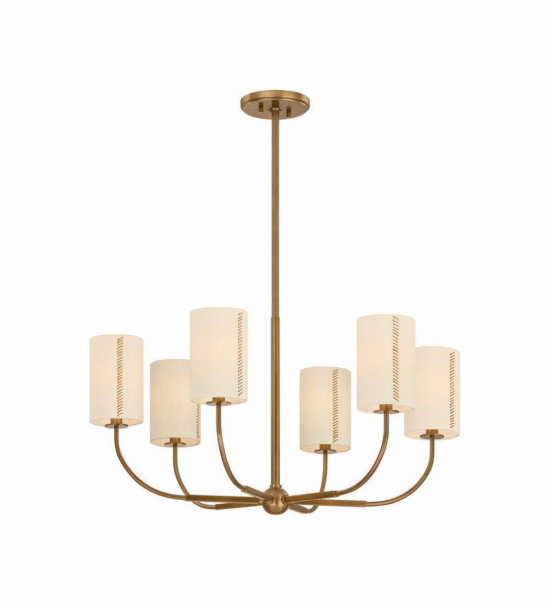 Troy Lighting F3030-PBR Six Light Chandelier, Patina Brass