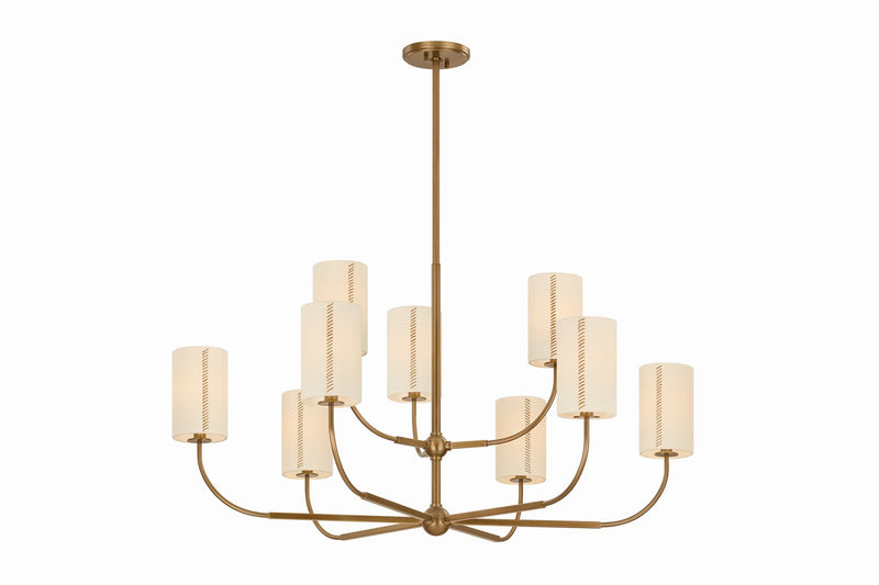 Troy Lighting F3042-PBR Nine Light Chandelier, Patina Brass