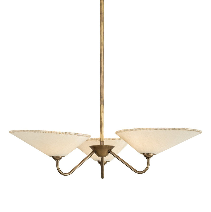Troy Lighting F3234-PBR Three Light Chandelier, Patina Brass