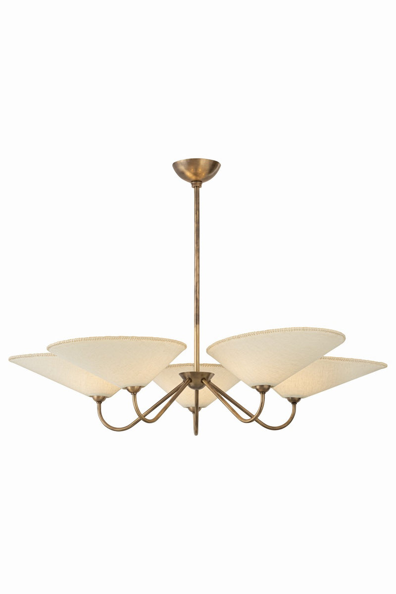 Troy Lighting F3246-PBR Five Light Chandelier, Patina Brass