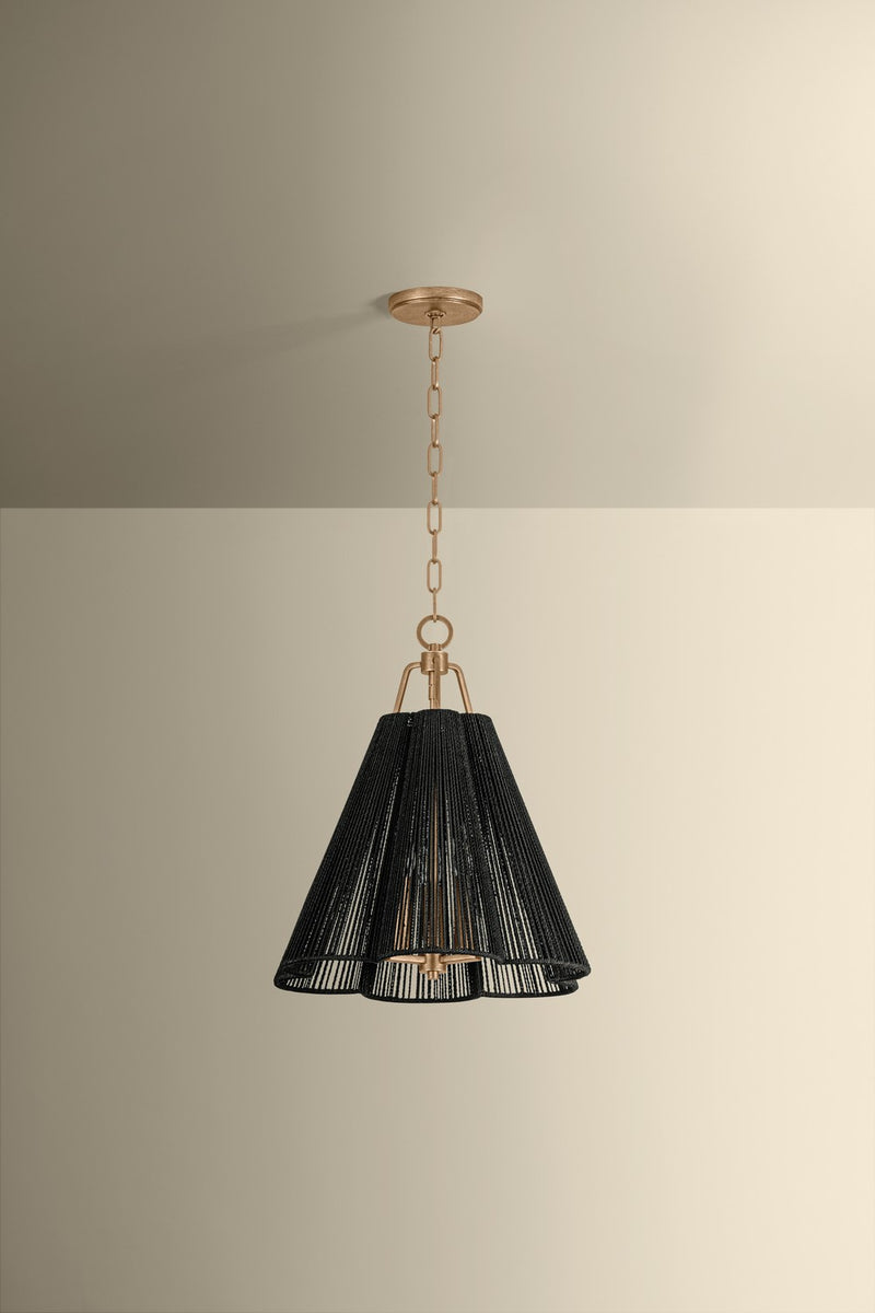 Troy Lighting F3418-PGL Three Light Pendant, Patina Gold Leaf