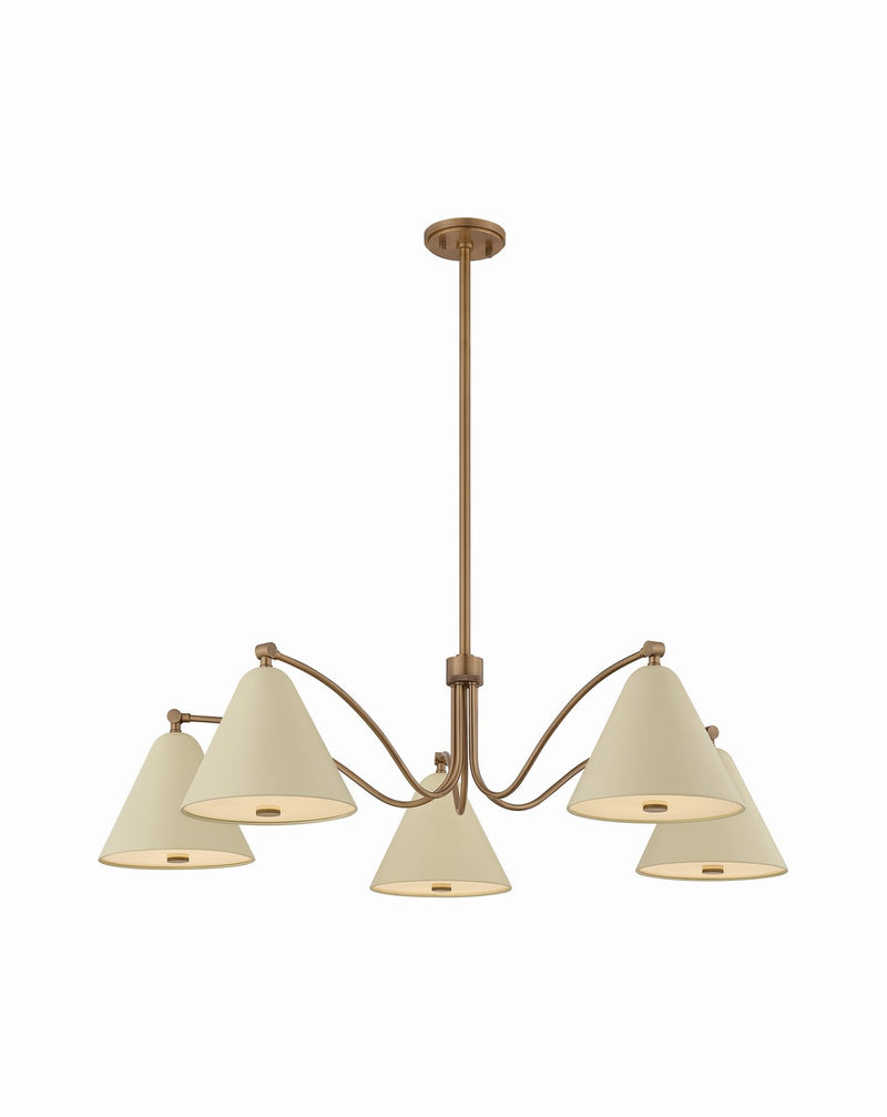 Troy Lighting F3542-PBR/SSD Five Light Chandelier, Patina Brass