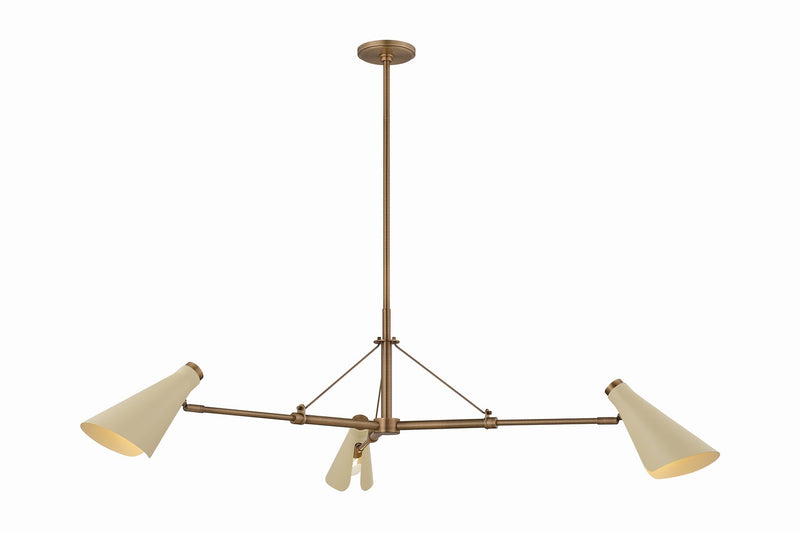 Troy Lighting F4350-PBR/SSD Three Light Chandelier, Patina Brass
