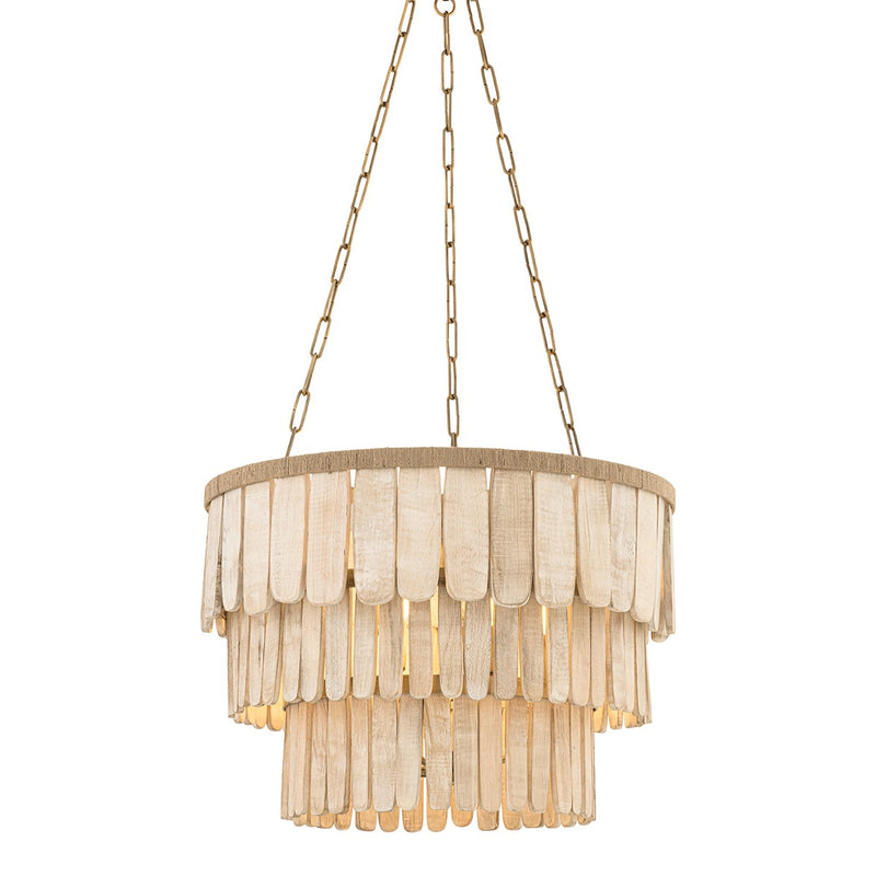 Troy Lighting F5826-PBR Six Light Chandelier, Patina Brass