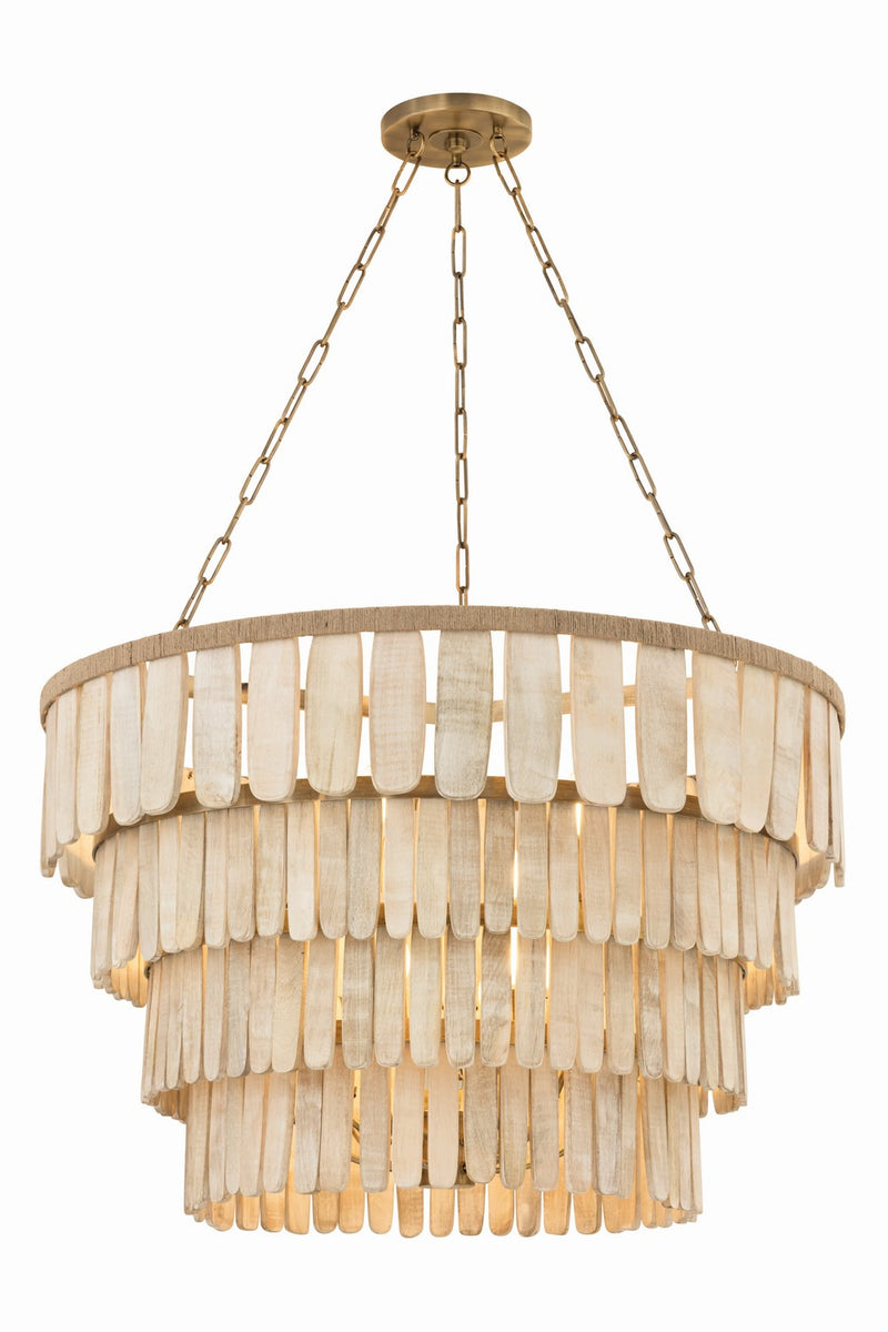 Troy Lighting F5837-PBR 12 Light Chandelier, Patina Brass