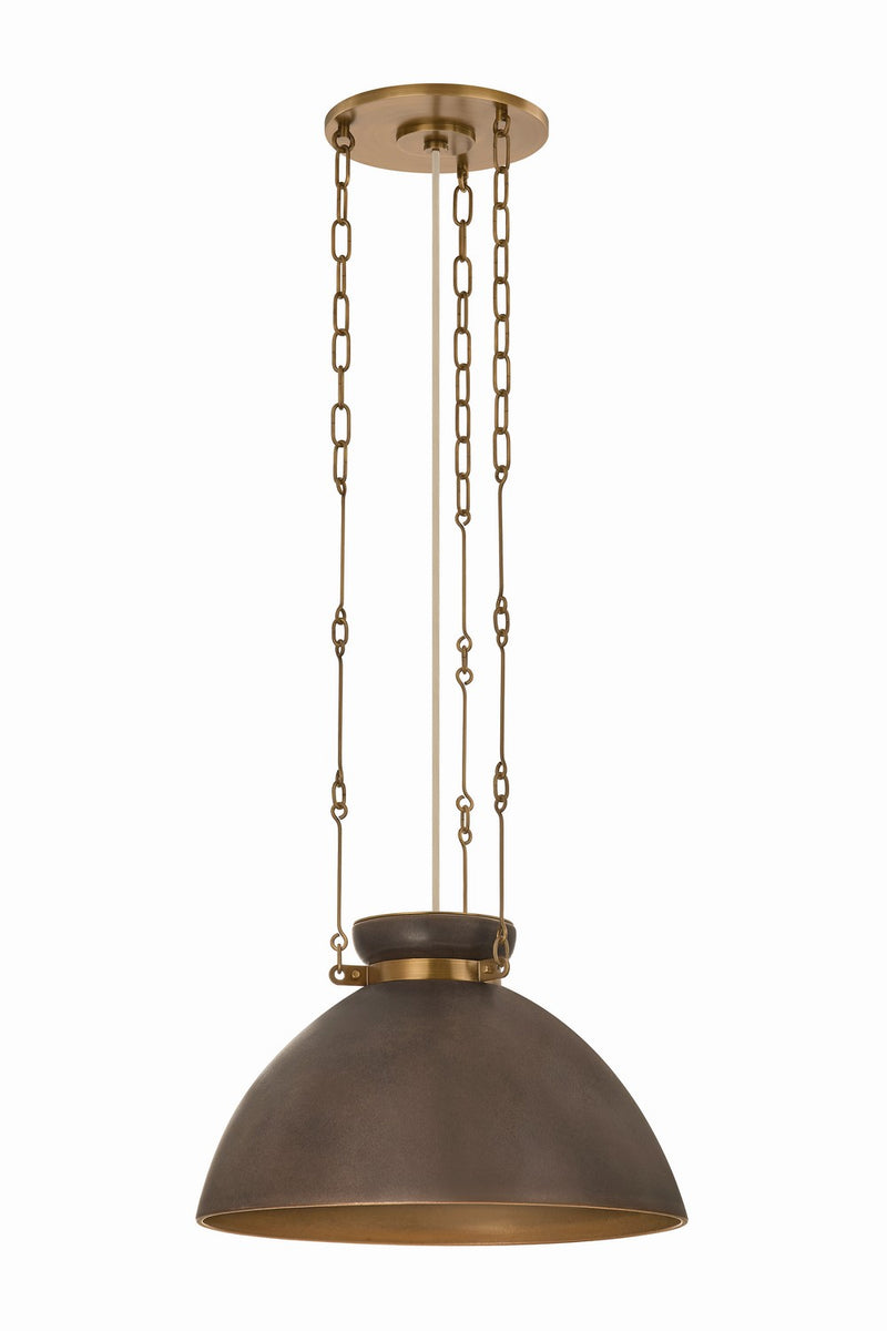 Troy Lighting F7318-PBR/CMU One Light Pendant, Patina Brass
