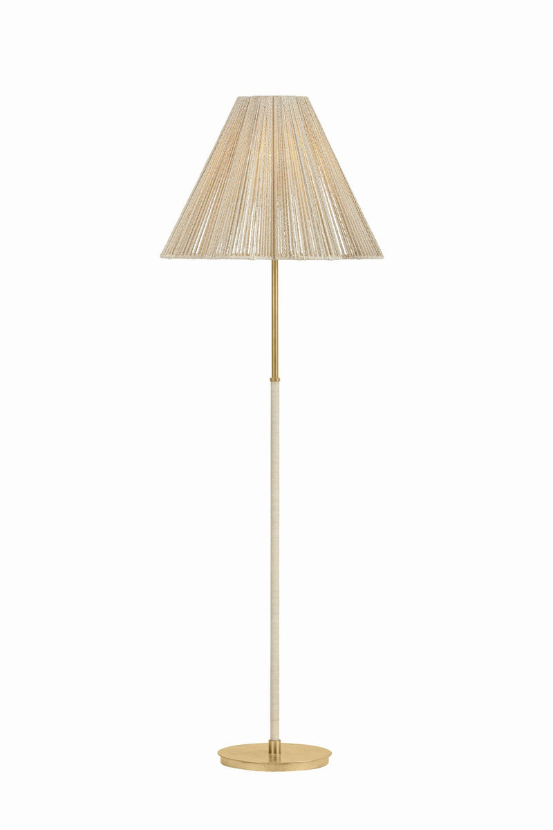 Troy Lighting PFL3464-VGL One Light Floor Lamp, Vintage Gold Leaf