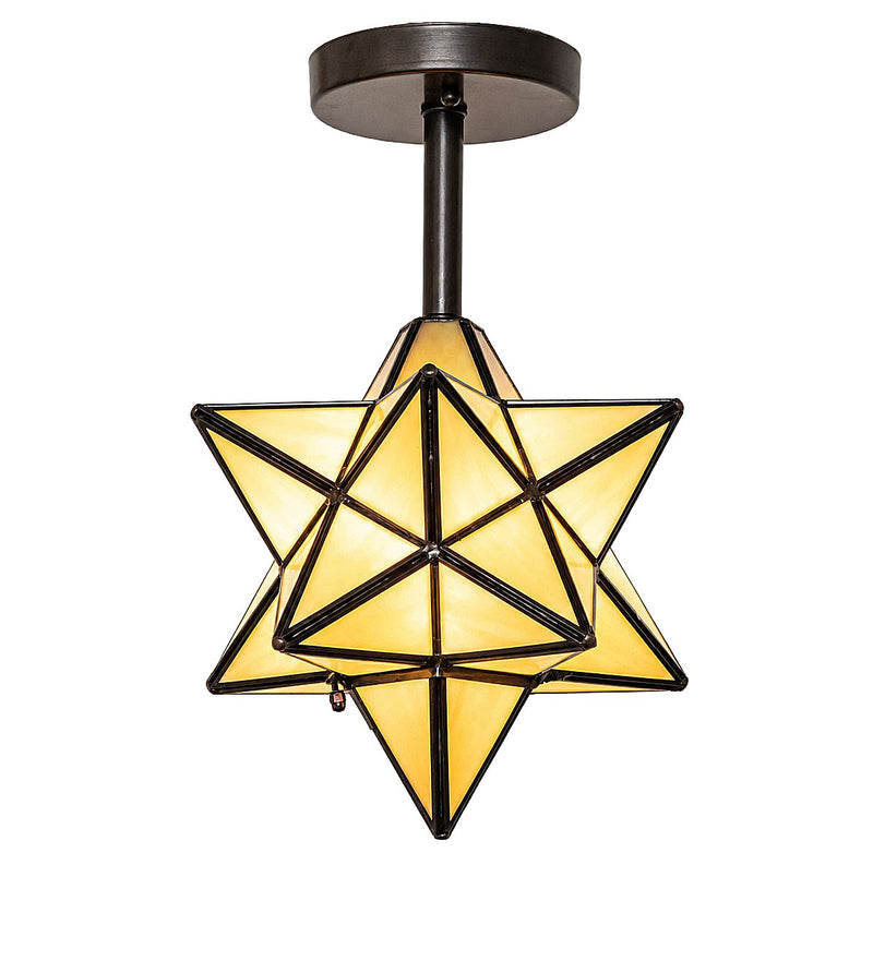 Meyda Tiffany 296009 One Light Semi-Flush Mount, Craftsman Brown