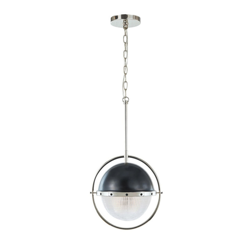 Varaluz P67822PNZD One Light Pendant, Polished Nickel / Aged Iron